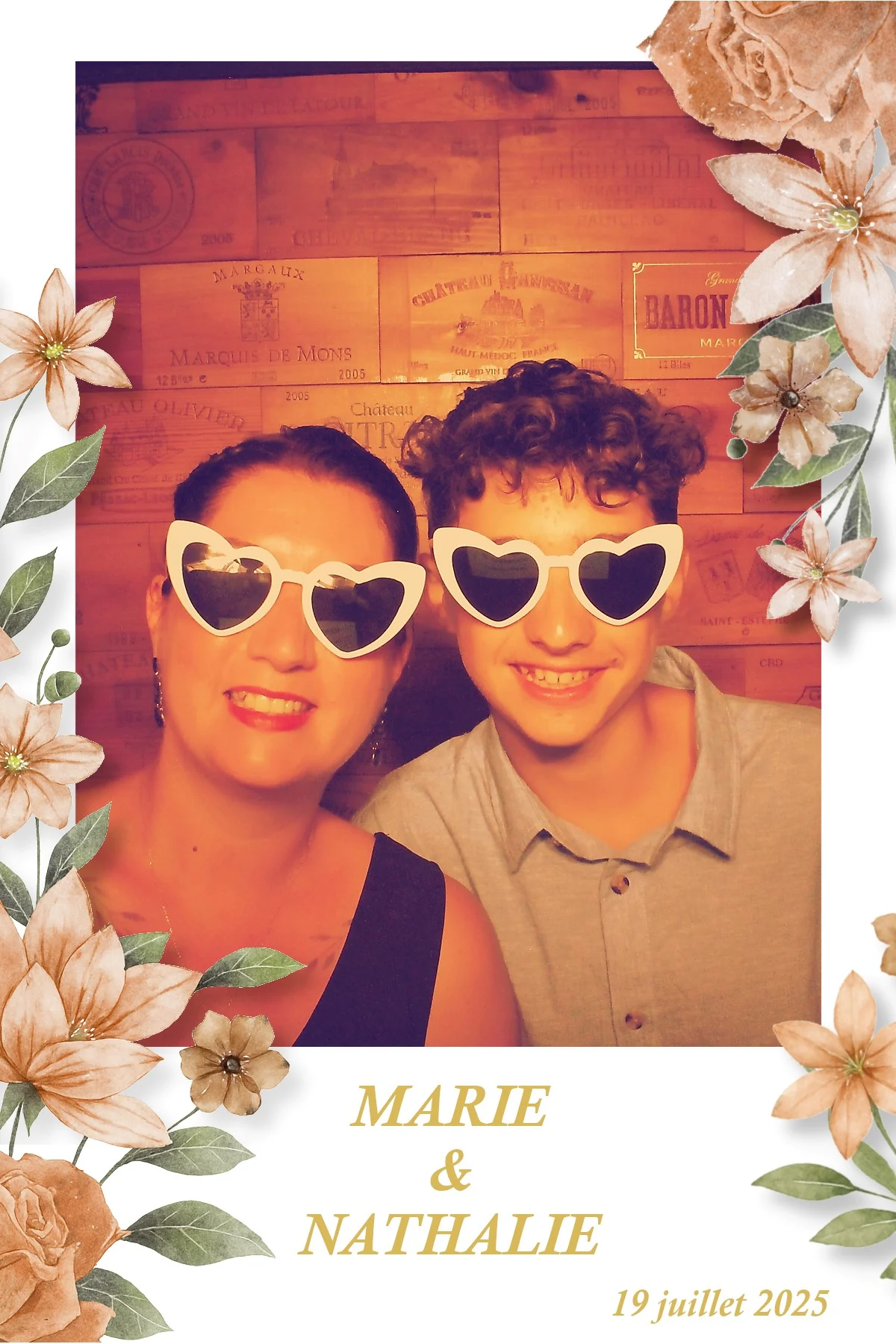 Portrait avec un cadre floral personnalisé